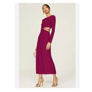 ML Monique Lhuillier Purple Metallic Knit Dress Sz 4